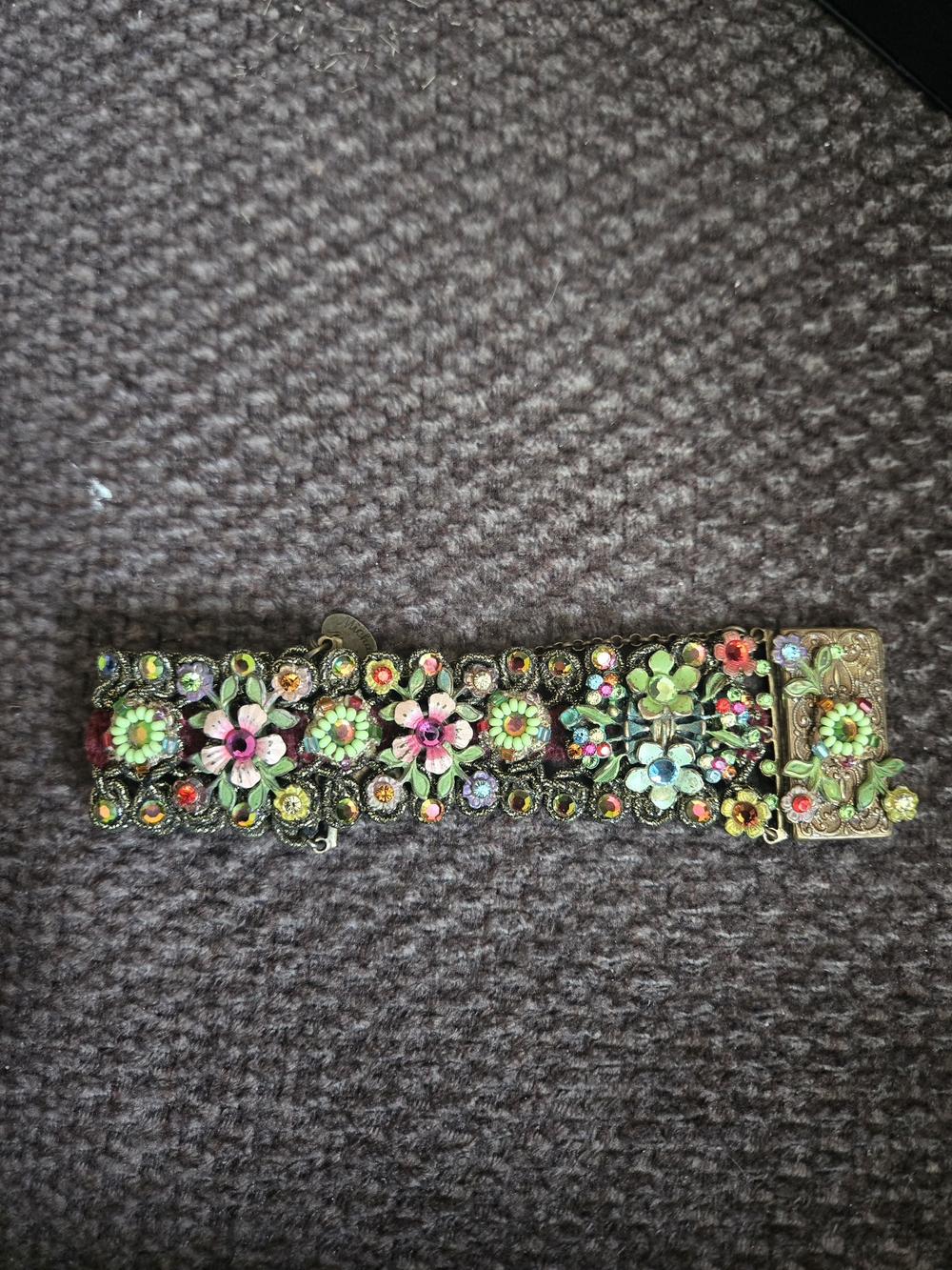 Michal Negrin Multicolor Floral Crystal Bracelet